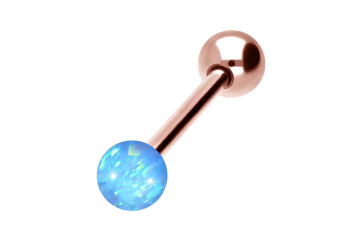Titan Barbell Piercing SYNTHETISCHER OPAL + TITAN-KUGEL